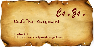 Csáki Zsigmond névjegykártya