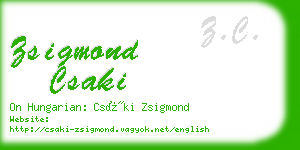 zsigmond csaki business card